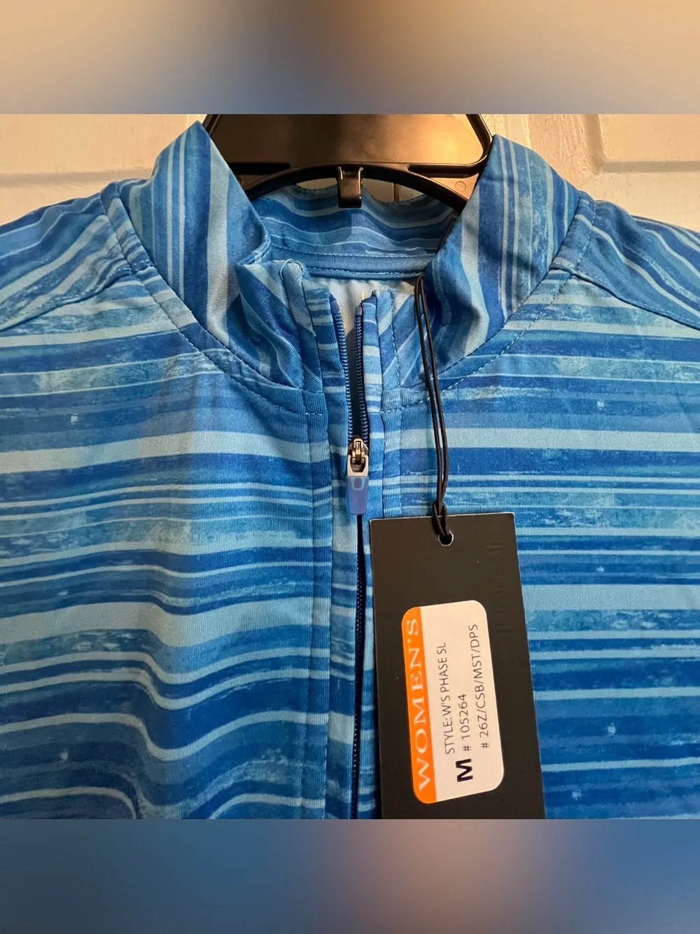 NWT 💙Antigua Blue Striped Sleeveless Quarter-Zip Golf Top - Picture 3 of 6